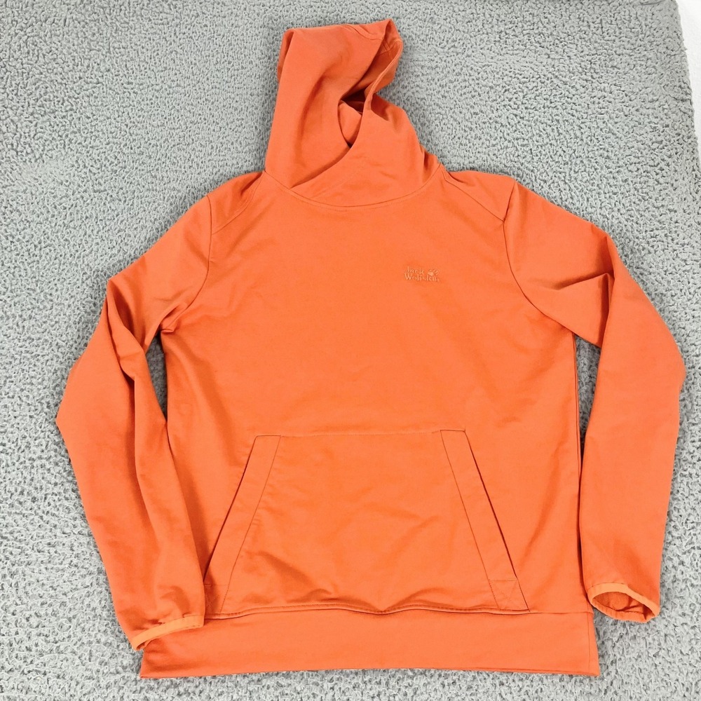 Jack Wolfskin Hoodie Mens Medium Orange QMC Performance Pullover Pocket